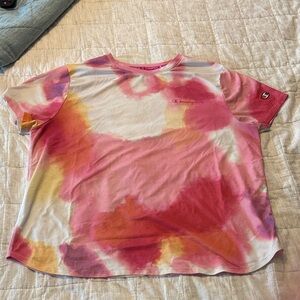 Champion Women's Short Sleeve Tie-Dye Tee - Pink, Orange, Yellow